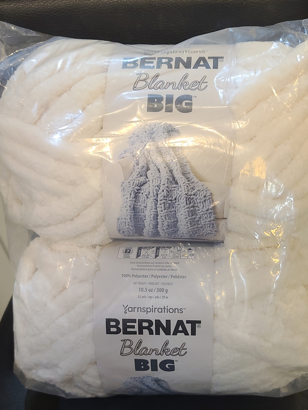 Bernat Blanket Big Plus Yarn — Vintage White BUNDLE  32 Yrds X 2 Skeins